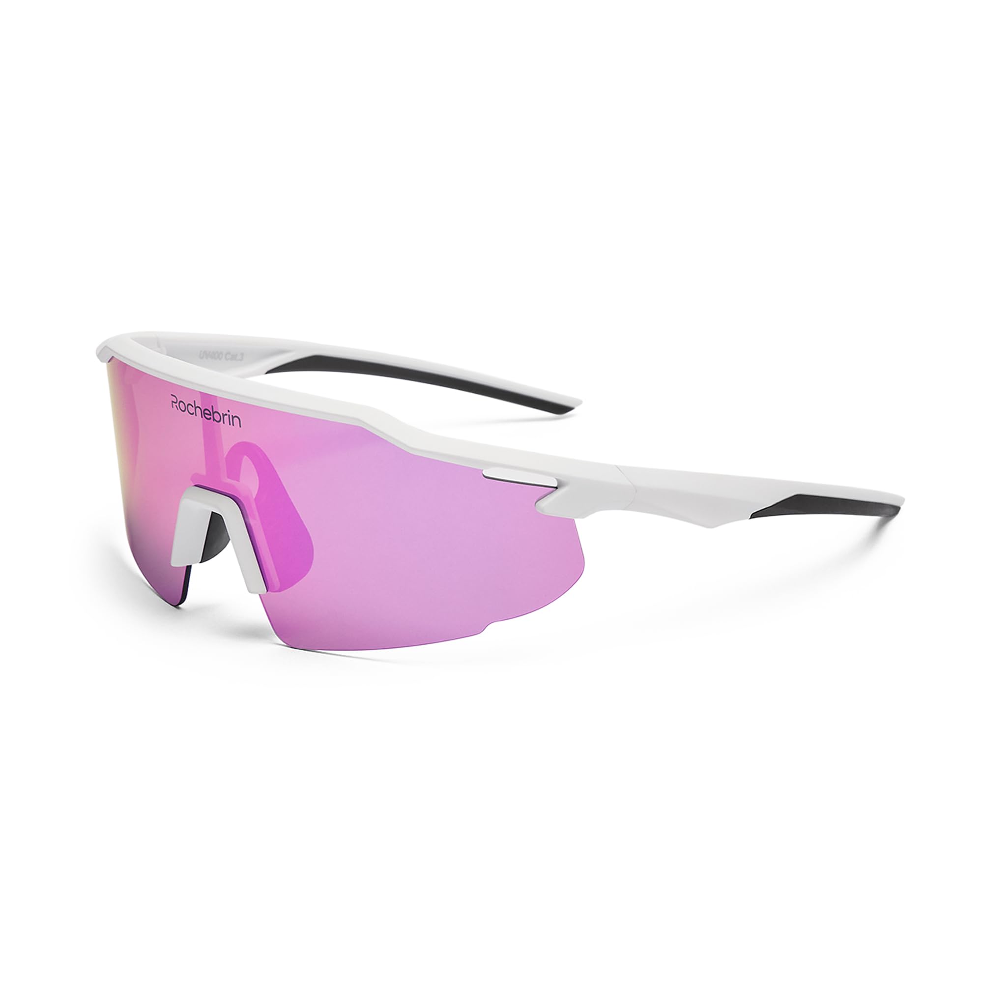 Fitrax Lunettes de Soleil Sport Homme Femme - Protection UV400 Catégorie 3 - Ultra Légères 23g - Verres Polycarbonate flexibles - Idéal Cyclisme, Running, VTT - Antidérapantes