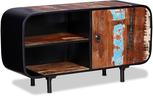 Miniatura 5 de BUKSCYJS Mesa de exhibición de TV, consola de TV de madera, mueble de TV, robusta y duradera, adecuada para oficinas, salas de estar, dormitorios,