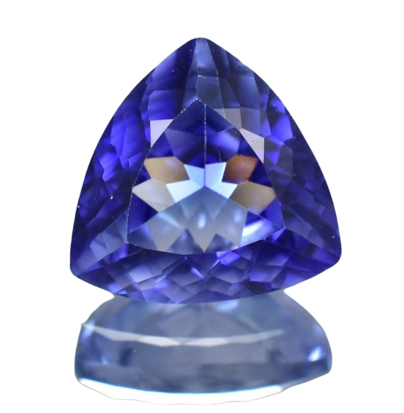 Saphir bleu de 12 x 12 mm en forme de trillion pour fabrication de bague et pendentif