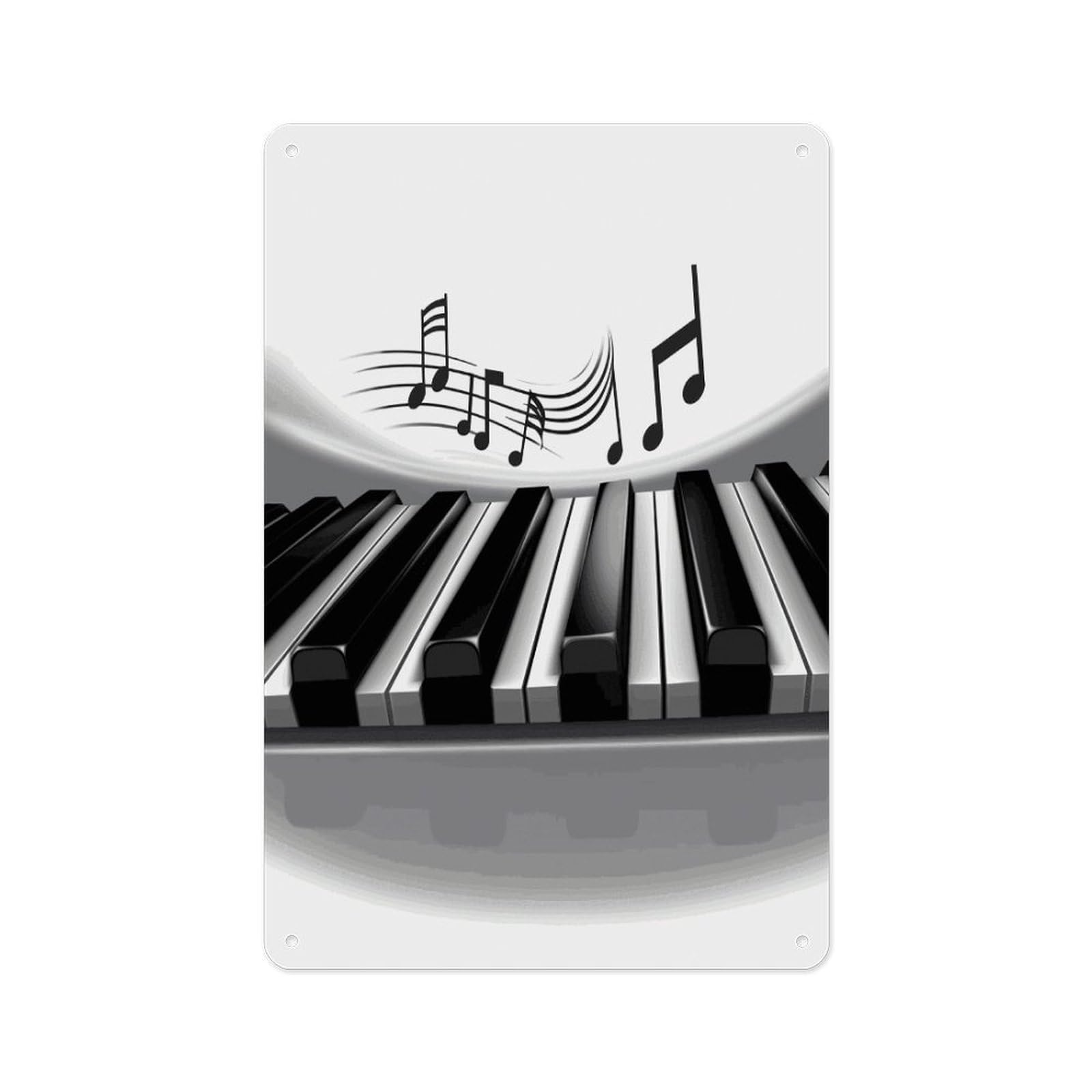 Fekiloot Style Piano Music Symbol Wall Decor Metal Signs Tin Signs Poster