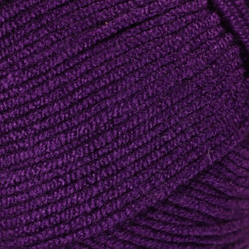 Image of Makromecity Softee Baby Yarn,%100 Premium Anti-Pilling Acrylic, 3.5 Oz, 273 yd (100gr /250 mt), Soft Yarn for Crocheting and Knitting (Purple, 1 Skein)
