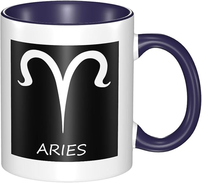 Aries Sign Classic Ceramic Coffee Mug with Handle, Gifts for Men, Women - Perfect for Home, Office, Gift - Durable, BPA-Free, White (11 oz)