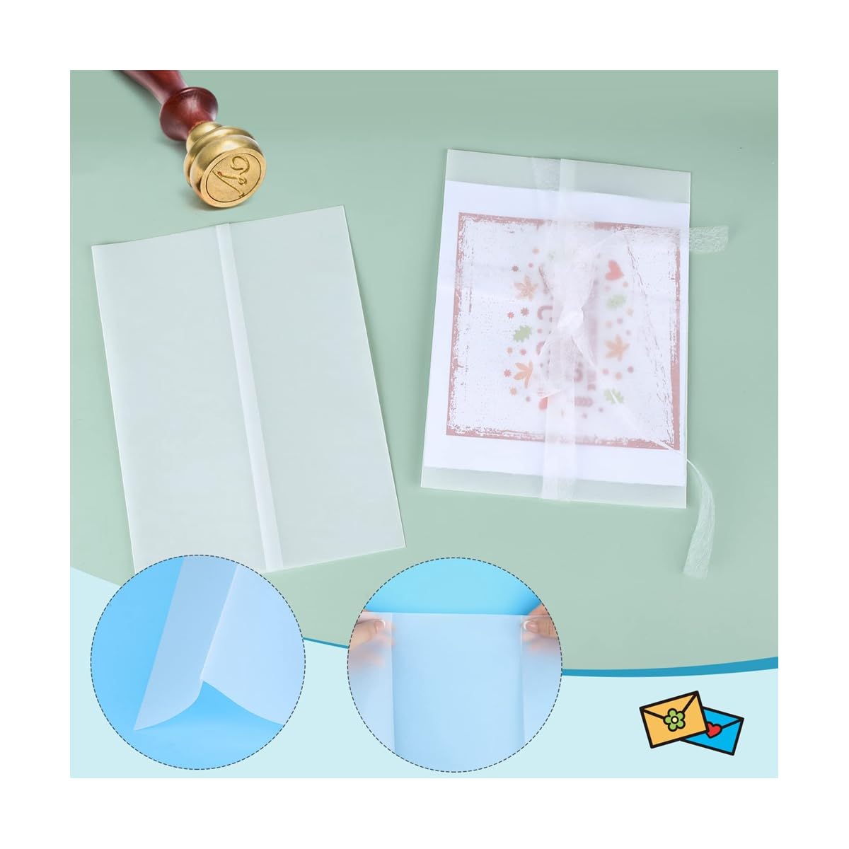 Papier do scrapbookingu w stylu vintage, dekoracyjny papier rzemieślniczy, 120 sztuk wstępnie złożonego papieru welinowego, przezroczyste okłady 5X7 cali do druku