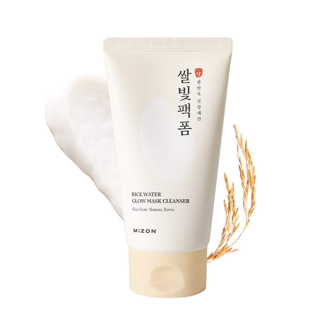 [MIZON] RICE WATER GLOW MASK CLEANSER (150ml) Gesichtsreiniger mit Reiswasser & Reispulver, 2-in-1 Reinigung und Wash-Off Maske für Poren, glatte hydratisierte Haut, Korean Skincare