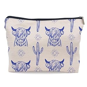 Western Makeup Bag,Western Gifts For Women,Cow Makeup Bag,Cowgirl Stuff,Western Stuff For Women,Western Gifts,Cowgirl Gifts(COW J)