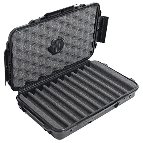 Home Or Travel Cigar Humidor Waterproof Dust-Proof Cigar Case With Pressure Equalization Valve To Keep Your Cigars Safe During Flight #TOP1