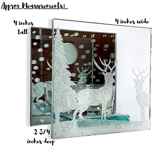 Led Deer In The Moonlit Christmas Tea Light Candle Holder - Mirrored Infinity Effect #TOP4