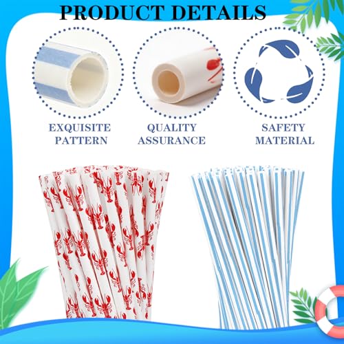 Pitillos de papel con diseño red azul blanco 200 pcs miniatura 3