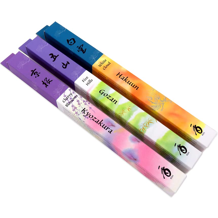 Wierookstokjes 35 stuks Shoyeido Daily Incense Sticks Rookstokjes uit Japan van Natuurlijke Stoffen Rookarm Low Smoke Natuur & Traditie (Haku-un (Witte Wolk