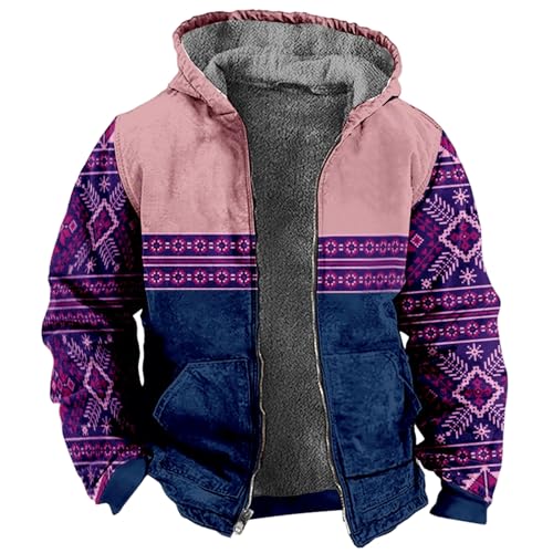 Veste d'hiver décontractée pour l'extérieur : sweat à capuche zippé et doublé sherpa homme