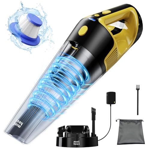 Minthouz Aspirador De Mano Inalámbrico, Aspirador De Mano Potente 9000pa Con Base 2 En 1, Batería De Larga Duración, Capacidad De 800 Ml, Con Minthouz Aspirador De Mano Inalámbrico, Aspirador De Mano Potente 9000pa Con Base 2 En 1, Batería De Larga Duración, Capacidad De 800 Ml, Con