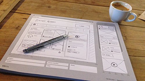 UIKits - Responsive Sketch Pad, 8-1/2 x 11-3/4 Inches, 50 Sheets per Pad, Dot Grid, printed on both sides. Ideal for use with UI Stencils