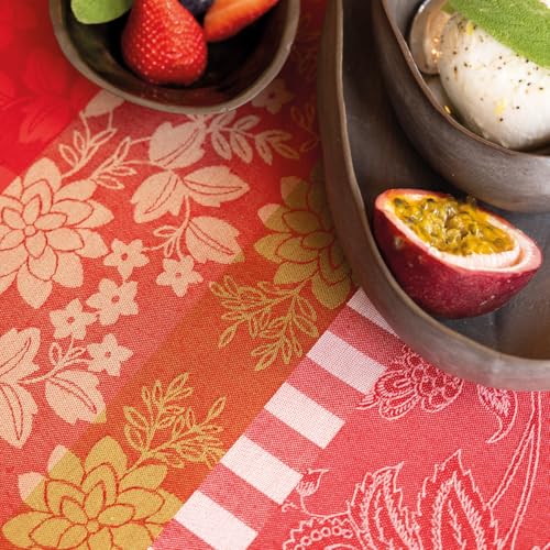 Nappe enduite Gipsy Rubis table carrée coton imperméable antitache