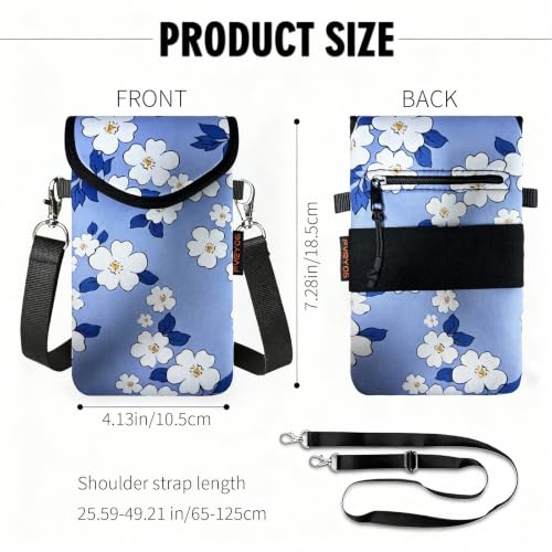 Image of Neoprene Phone Sleeve Pouch Case Bag for Men Women w /Crossbody Strap /Neck Lanyard for iPhone 17 /16 /15 /14 Pro Max, Samsung S25,Pixel 10