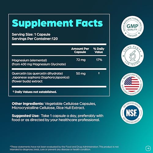 Sandhu's Magnesium Glycinate 400mg with Quercetin, 120 Capsules — view 7
