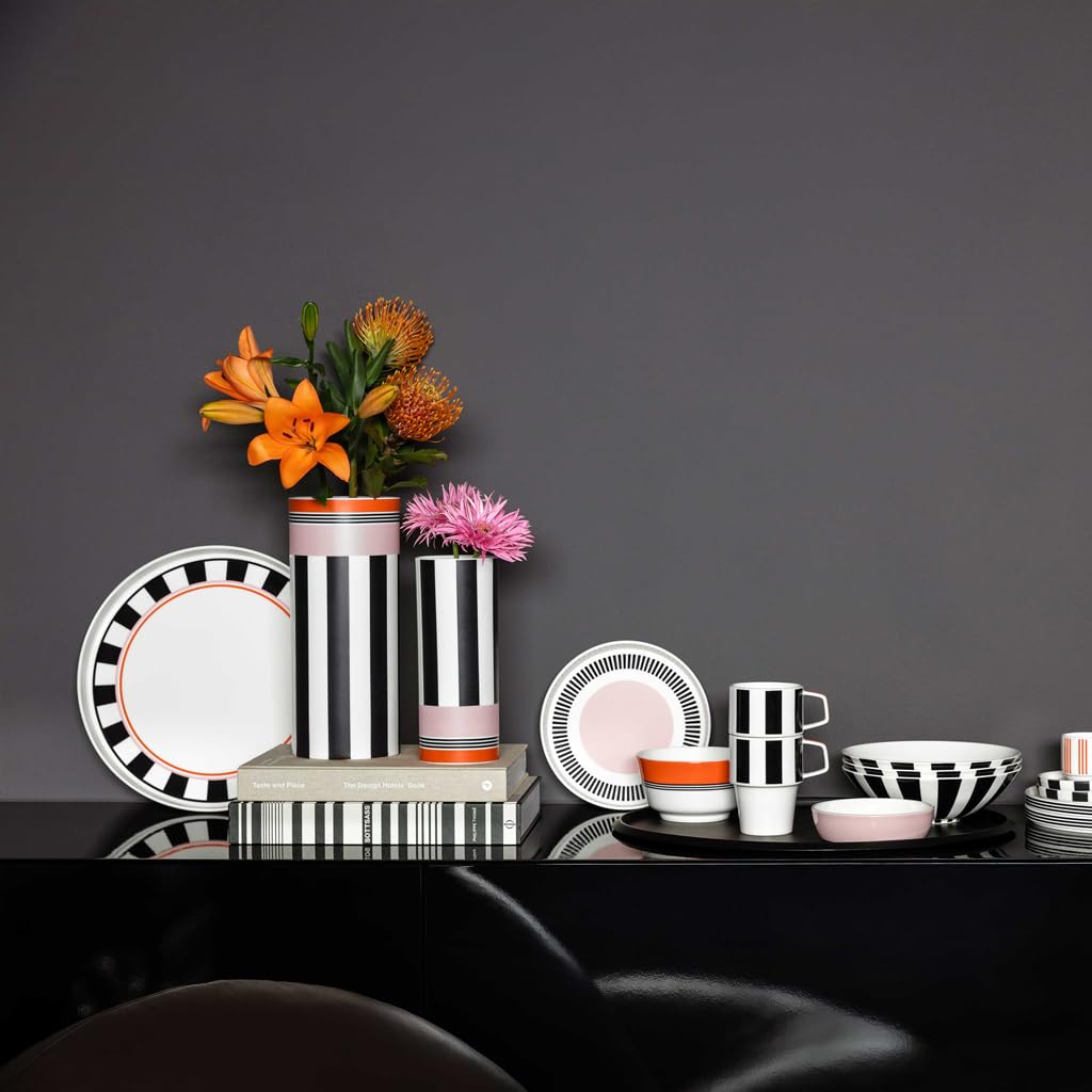 Villeroy & Boch Memphis Home Jarrón Grande Colorido Blanco y Negro Porcelana Premium