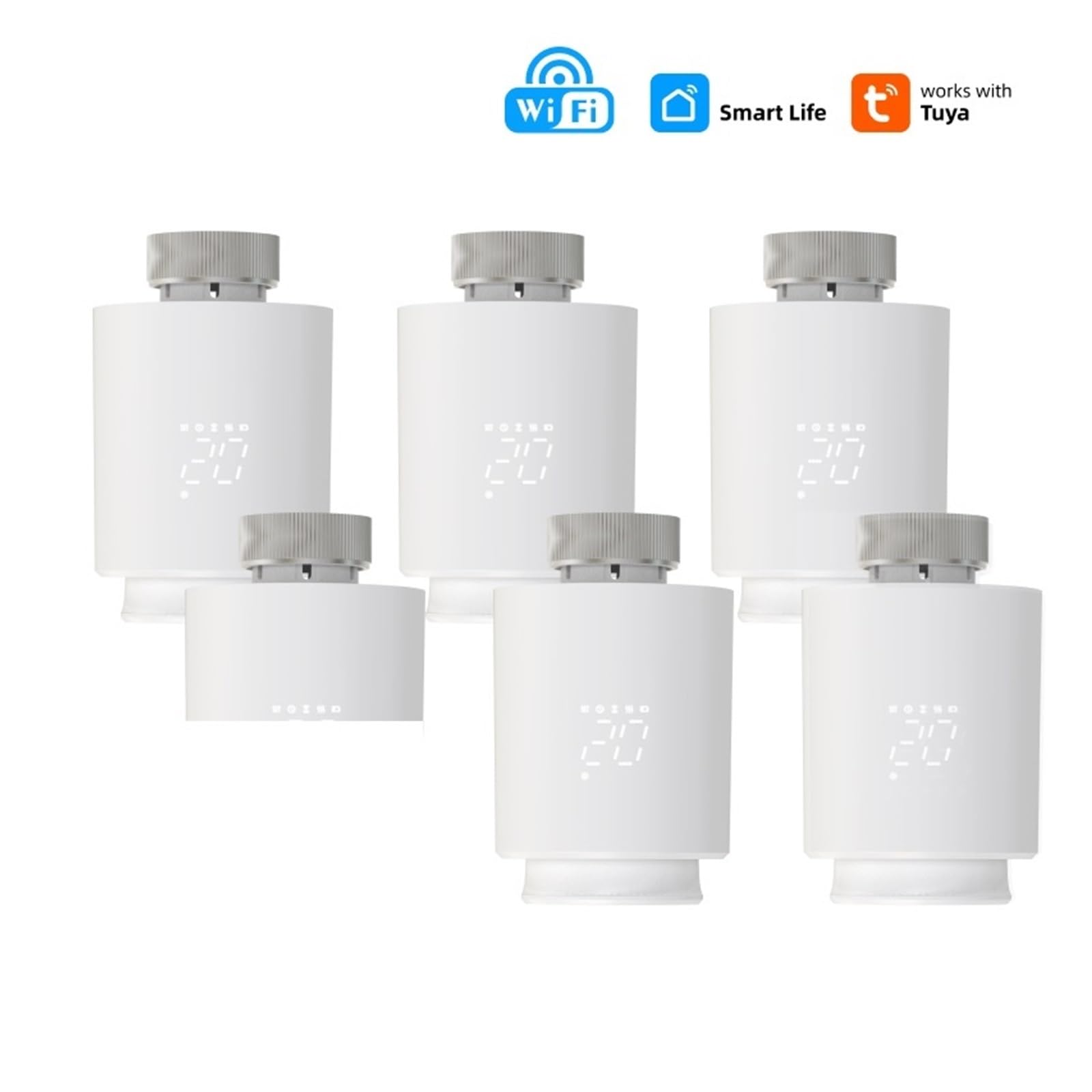 Zawór Termostatyczny TRV WiFi Smart Radiator Siłownik Regulator Temperatury Głos OszczęDza Energię I Koszty Ogrzewania(WiFi-5PCS)