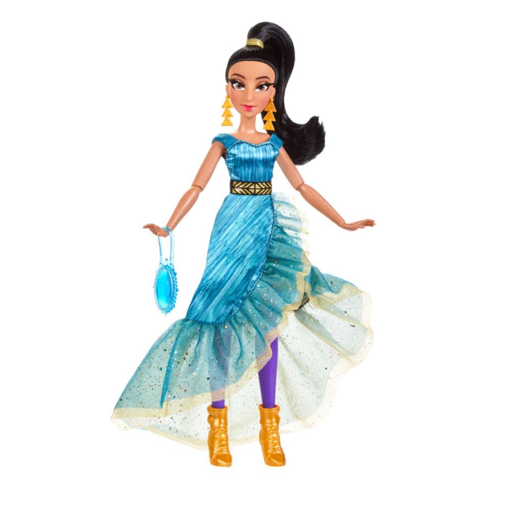 Disney Princess Style Series Jasmine Fashion Doll, Contemporary Style Full-Length Dress, Earrings, Purse, and Shoes, Toy for Girls 6 and Up