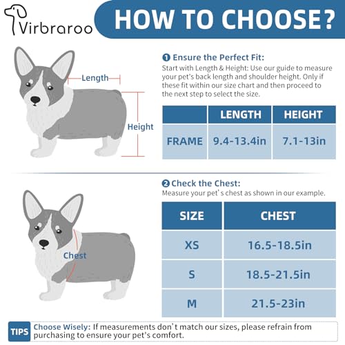 Pvirbravoo Dlm-01 Hunderollstuhl für kleine Hunde, verbesserte All-Terrain-Reifen, verstellbarer Hunderollstuhl, reflektierendes Sicherheitsdesign für behinderte oder verletzte kleine Hunde
