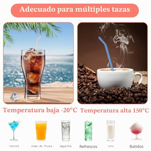Miniatura 3 de Mostfun 10 Piezas 200 Mm Pajitas Reutilizables Vidrio, Lfgb Certificación Pajitas De Vidrio Multicolor Con 2 Cepillos De Limpieza, Sin Bpa, Pajitas De Cristal Para Cócteles, Batidos Y Jugos