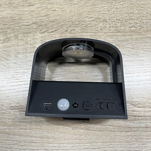 KagoLing Lámpara de Pared LED Recargable con Sensor de Movimiento, 3 Brillos y 3 Colores, Control Remoto/Táctil, 5000mAh, Negro - 2 Piezas