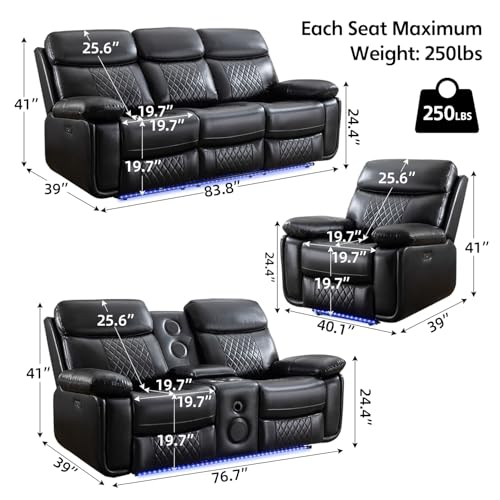 Electric recliner sofa set