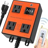 Automatic Vacuum Switch with Remote, 120V Auto Vacuum Switch for Various Power Tools, Dust Collector On/Off Delay to Prevent Circuit Overload and Tripping, Keep Your Workplace Clean - Red