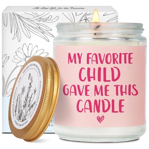 Unique Candle Gift for Mom from Daughter Son My Favorite Child Gave Me This candle Best Mom Birthday Thanksgiving Christmas Mothers Day Candles gift Idea Lavender&Vanilla Scented candles for mama31