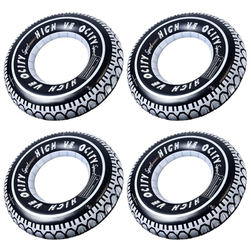 Aruatu Paquete de 4 flotadores inflables de piscina para adultos, inflables de 29.5 pulgadas, tubos gigantes de neumáticos, anillo de natación, decoración de fiesta para piscina, lago y océano