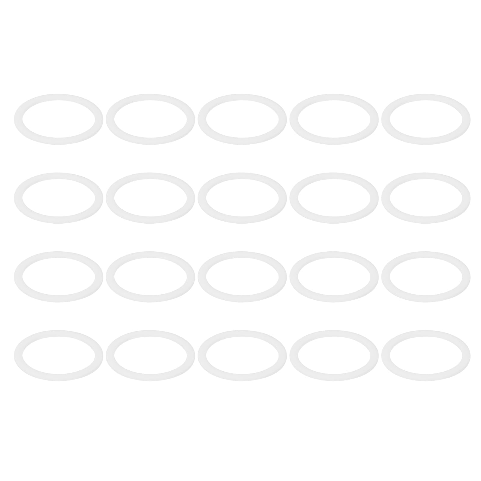 PATIKIL M17 PTFE Flat Washer, 60 Pcs 17mm ID 21mm OD 0.8mm Thick O-Ring Sealing Gasket Spacer for Fasten Screws Flanges Faucet Pipe Valves, White โ image 1