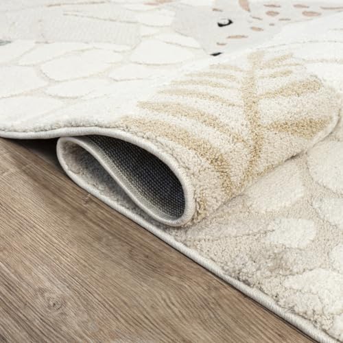 the carpet Jungle Kids Teppich für Kinderzimmer, Kinderteppich, 3D-Effekt, Pflegeleicht, strapazierfähig, Giraffe, 160 x 230 cm - 4