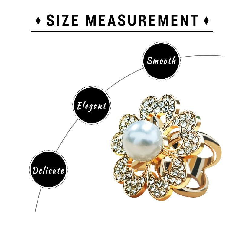 Image of 3pcs Elegant Rhinestone Daisy FLowers Scarf ring Buckle for Lady Heart Crystal Rhinestone Scarves Clip Buckle for women