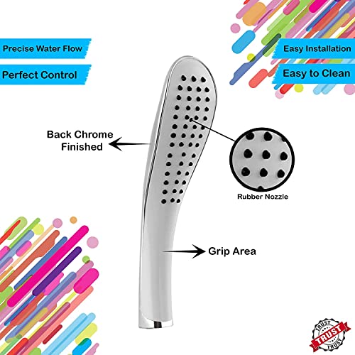 Image of 4Seasons Rain Spray Hand Shower with 1mtr SS Shower Tube and Wall Hook Faucet Set