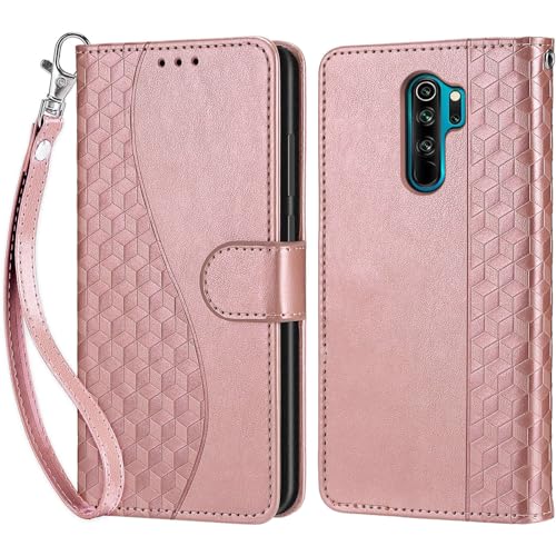 Cover Compatibile con Xiaomi Redmi Note 8 Pro, Premium Pelle PU Portafoglio Flip Libro Custodia per Redmi Note 8 Pro [Protezione Completa] - Oro rosa