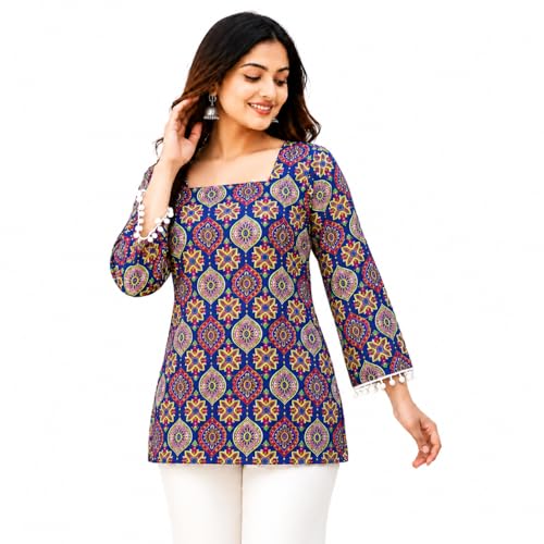 Women's Blue Ethnic Printed Kurti