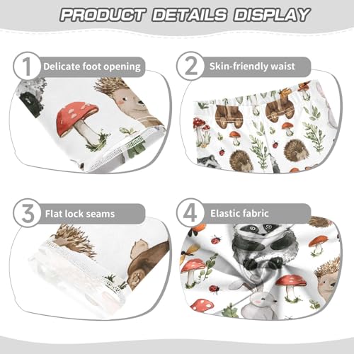 ALAZA Girls' Leggings Children's Yoga Pants Skinny Printed Dance Woodland Animals Comfortable 4T2