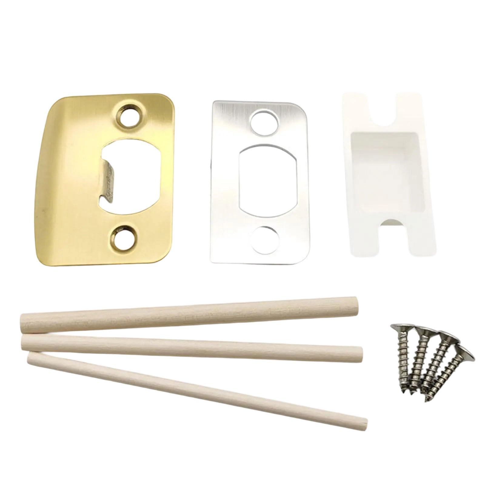 Tsophreniq Gold Multipurpose Residential Security Strikers Standard Sturdy Door Strikes Plate Fix Door Latches Close Daily Casual Use Hardware