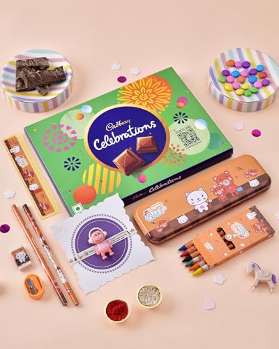 Image of HYPERFOODS Rakhi For Kids With Gift Kids Rakhi With Chocolates Rakhi With Chocolates Gift Pack Rakhi For Kids Boy Rakhi For Brother Rakhi Hamper Chocolates Gift Pack Pink Monkey Rakhi For Kids,400 G