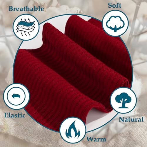 Image of Moon Wood Plus Size Thigh High Socks for Thick Thighs- Womens Knit Cotton Extra Long Over the Knee High Socks Leg Warmer