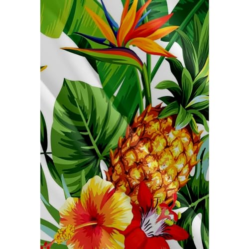 CIZEUR Chemise hawaïenne Homme Imprimée à Manches Courtes Colorées- Fleurs -Ananas -Coco-Flamants Roses，L WT-Feuille Verte et Ananas – vue 7