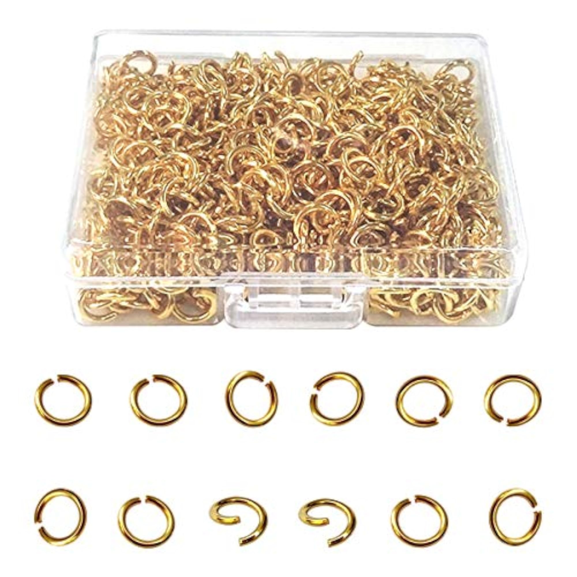 600 Pcs Gold Plated Jump Rings for DIY Craft