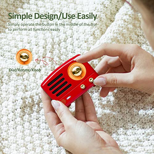Muzen Otr Magnetic Fridge Sticker Bluetooth Speaker, Retro Small Portable Speaker, Wireless Speaker With Bluetooth 5.0 And Type-C Charge, Best Use For Metal Surface,Vintage Gifts,Red #TOP3