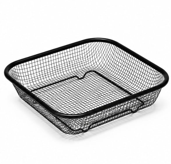 Stainless Steel Wire Mesh Storage Basket | Multipurpose Kitchen Organizer Basket | Fruit & Vegetable Storage Tray | Black Metal Wire Basket for Pantry, Countertop & Home Storage-image-5