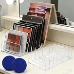 2 Pcs Eyeshadow Palette Organizer, Acrylic Makeup Storage Plate Pallets, Cosmetic Make Up Organizer, Plastic Acrylic With 7 Divided Sections for Vanity Bathroom Storage