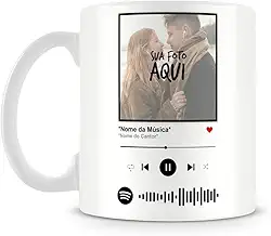 Caneca com Foto e Música do Spotify (Mod.1)