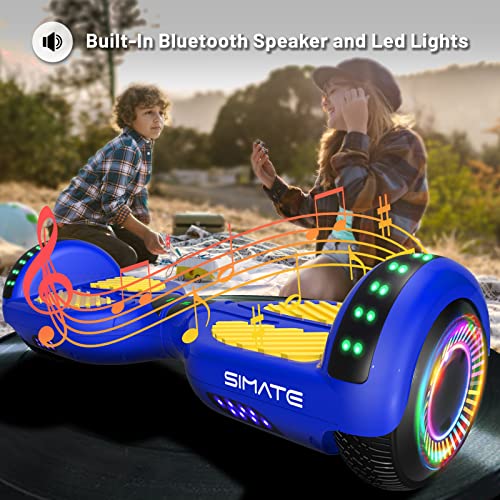 Image of SIMATE Hoverboard, Bluetooth All Terrain Hover Boards with LED Lights and APP Control, Gifts for Kids Adults Girls Boys, for All Ages