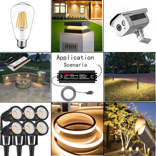 Image of LED Driver 200W, Waterproof IP67 Power Supply AC110-265V to 12V DC 16.66A Low Voltage Transformer Ultra Thin Adapter,with UL 3-Prong Plug for Outdoor LED Lights, Computer Project,Water Pump etc