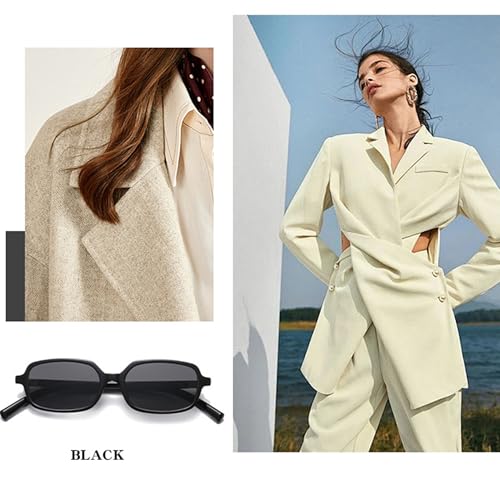 Image of Retro Rectangular Sunglasses for Women Men 90s Trendy Square Sun Glasses Small Vintage Sunnies
