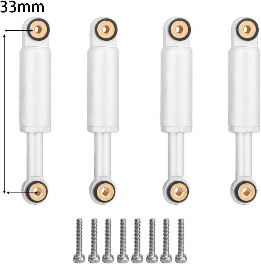 Built-in Spring Front Rear Shock Absorbers Set For 1/24 Axial SCX24 LOSI Micro-B 2WD Buggy LOS00007 Rc Crawler Car Parts Metal Upgrade (silver)