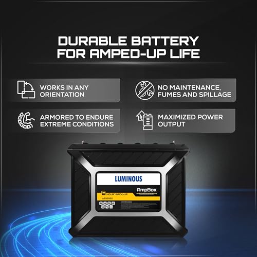 Image of Luminous Inverter & Battery Combo for Home, Office & Shops | Hercules Sine Pro 1500 (1400VA /12V) Pure Sine Wave Inverter | AB36060 6Hr Backup Gel Battery | 36M Inverter & 60M Battery Warranty